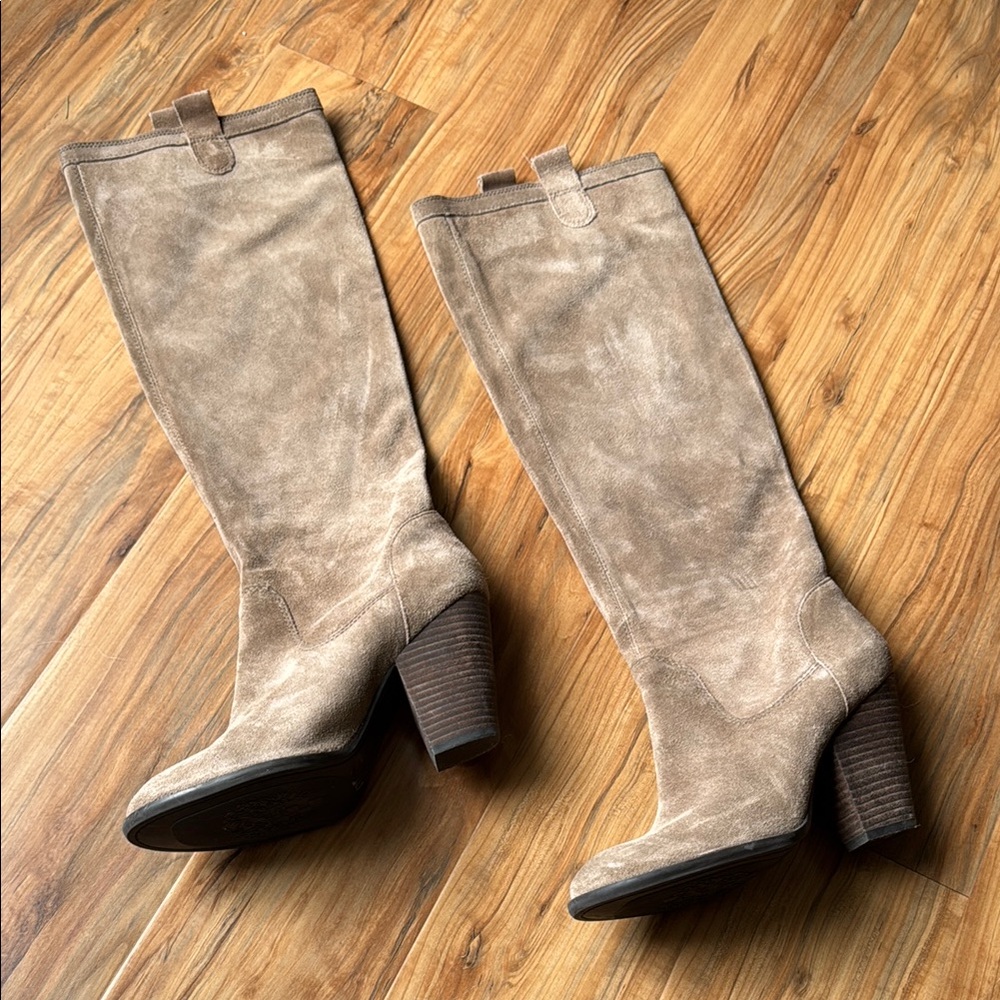 Vince Camuto Tan Suede Knee-High Boots